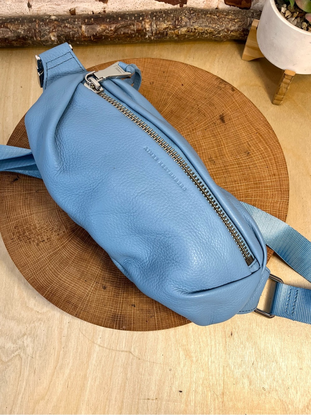 AIMEE KESTENBERG Milan Leather Convertible Bum Bag in Ice Breaker Blue